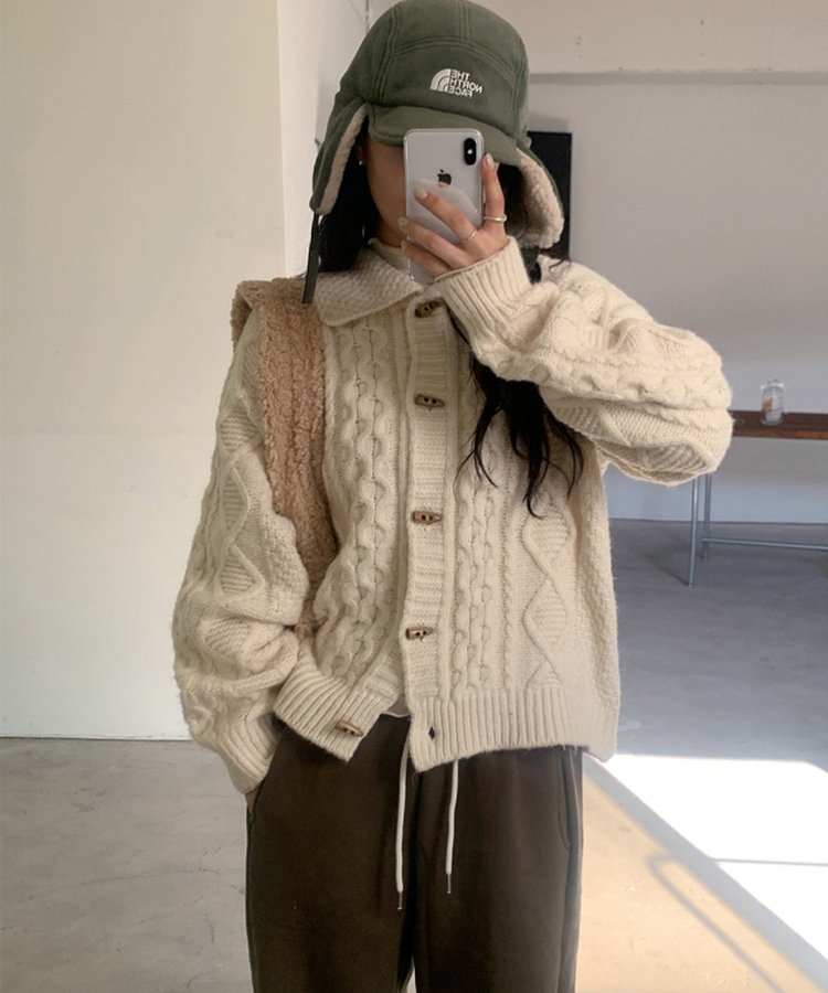 カーディガン エデンケーブルカーディガン IVORY