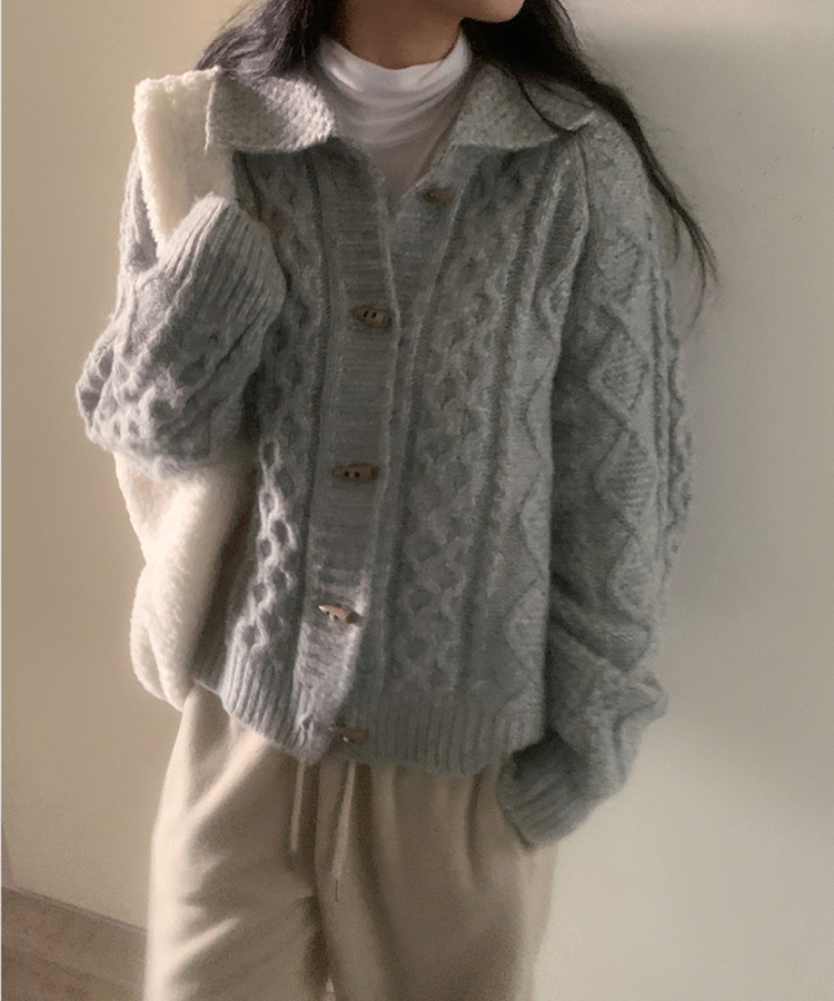 カーディガン エデンケーブルカーディガン GREY