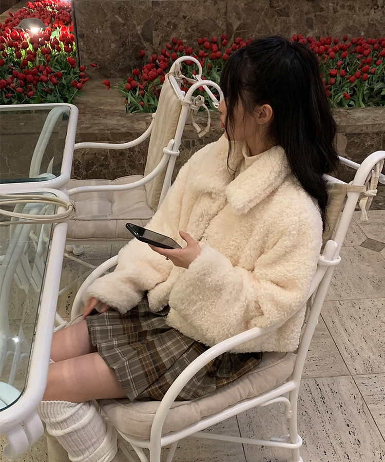 レントカラーショートファージャケット｜ジャケット｜韓国ファッション