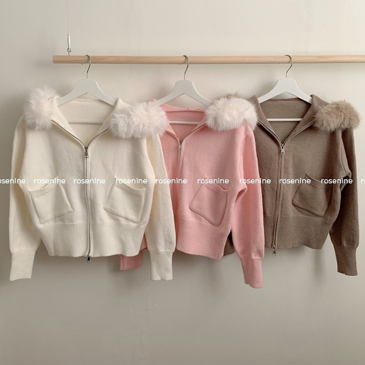 フォクシー　ファー　パーカーカーディガン FOXEY - FOXEY 2022年Snow Flakeニットパーカー38 極美品 reneの通販