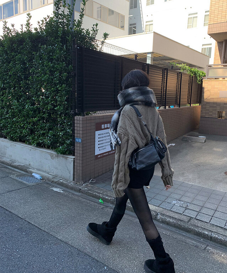 セクニットリブショートパンツ BLACK