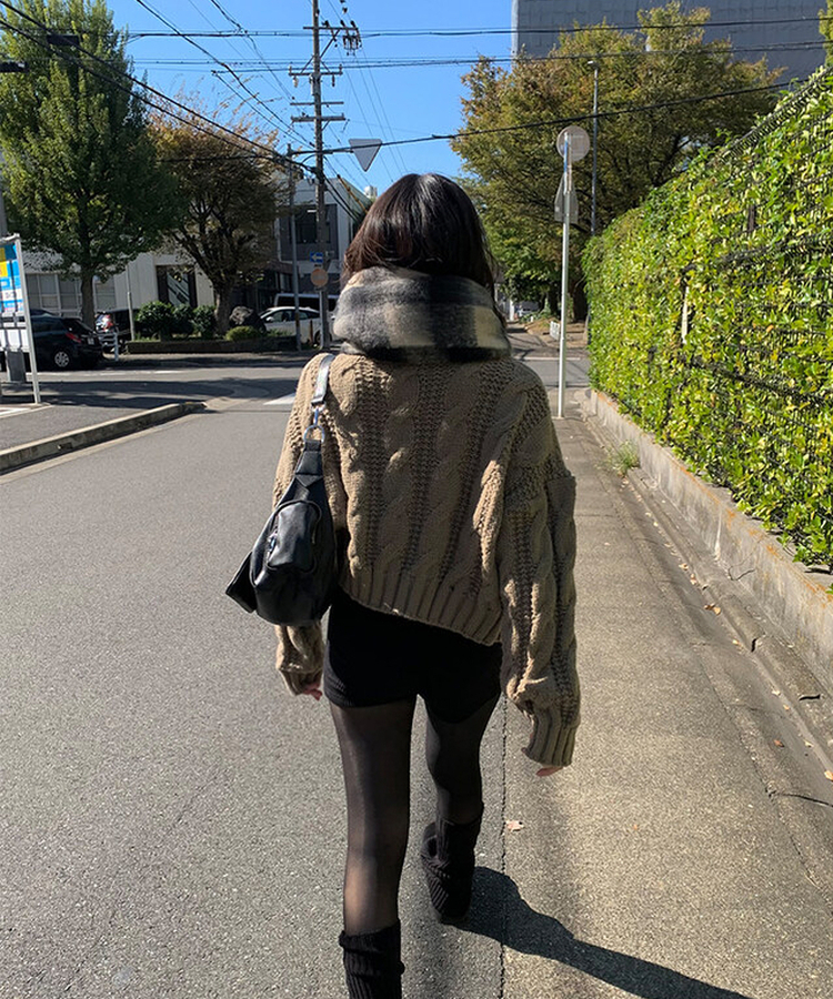 セクニットリブショートパンツ BLACK