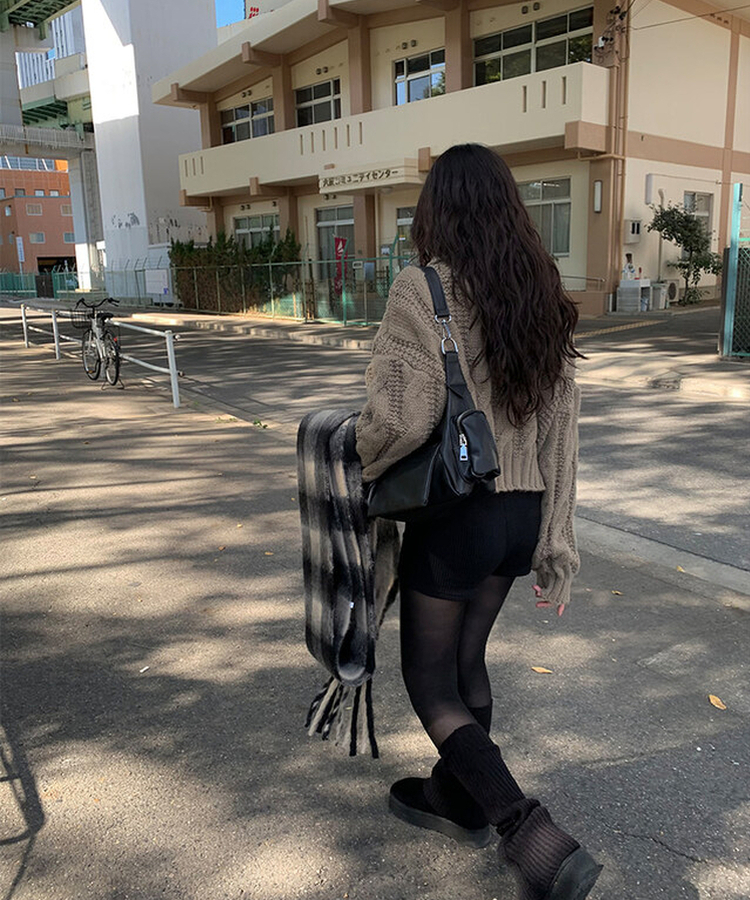 セクニットリブショートパンツ BLACK