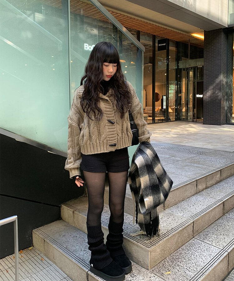 セクニットリブショートパンツ BLACK