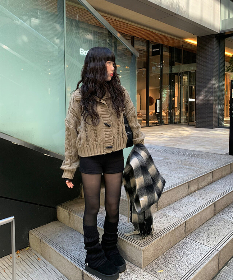 セクニットリブショートパンツ BLACK