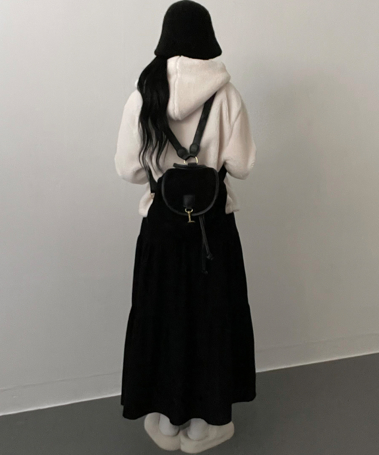 연말룩아방핏골덴코듀로이캉캉롱스커트 블랙