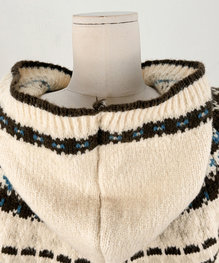 フードクリスマスノルディックニットカーディガン