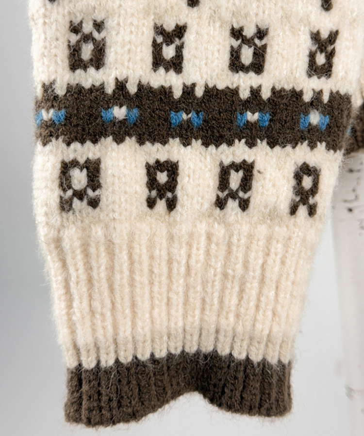 フードクリスマスノルディックニットカーディガン