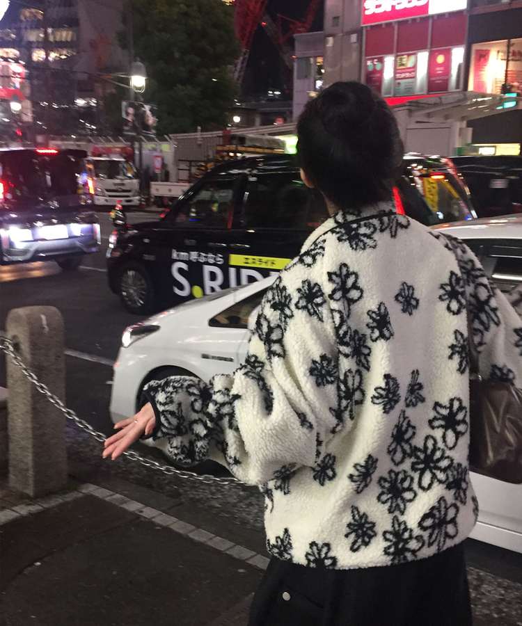 꽃 리버시블 뽀글이 후리스