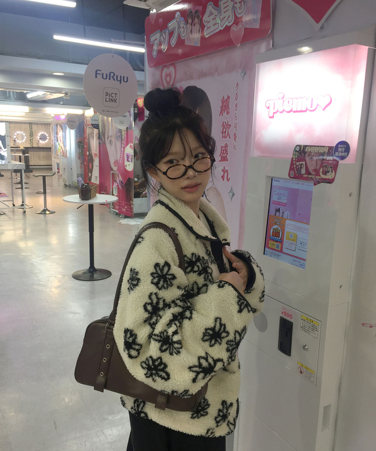 꽃 리버시블 뽀글이 후리스