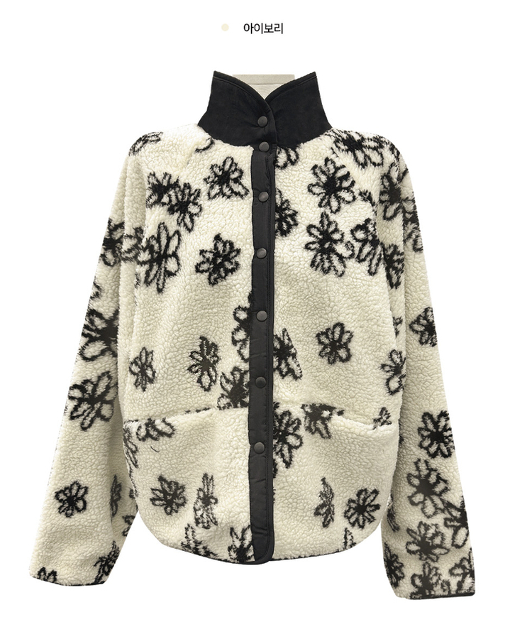 꽃 리버시블 뽀글이 후리스