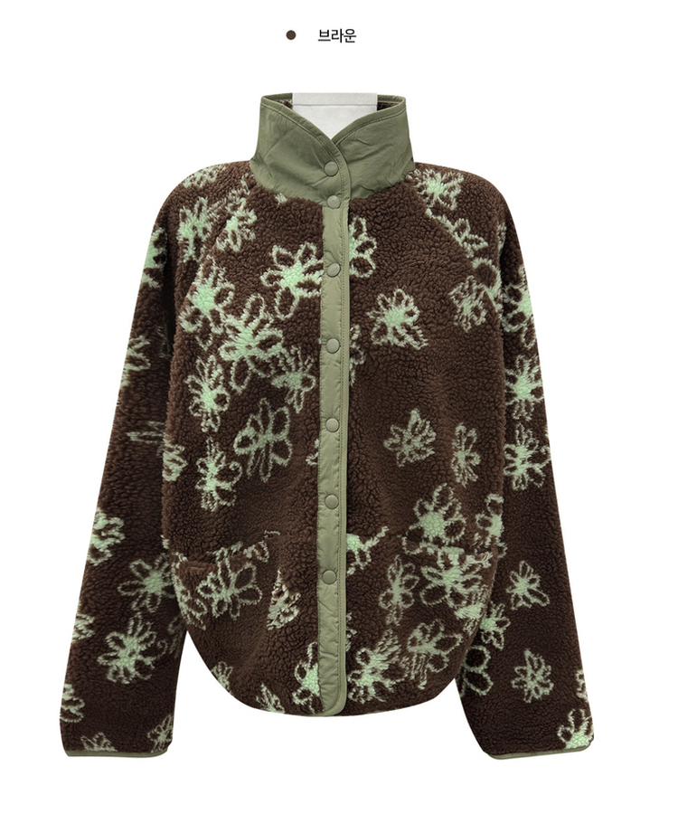 꽃 리버시블 뽀글이 후리스