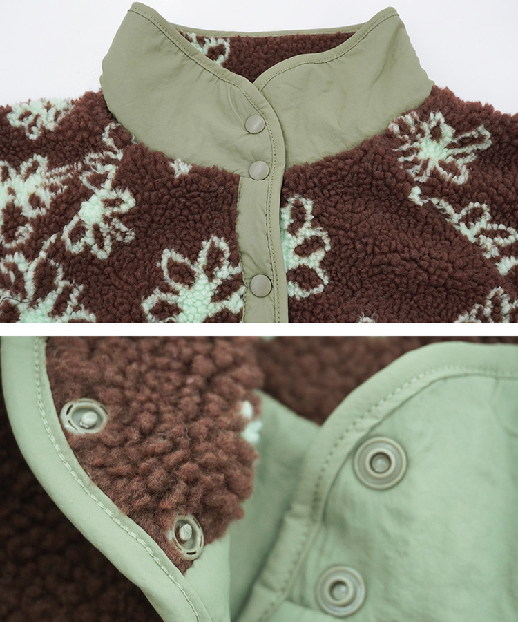 꽃 리버시블 뽀글이 후리스