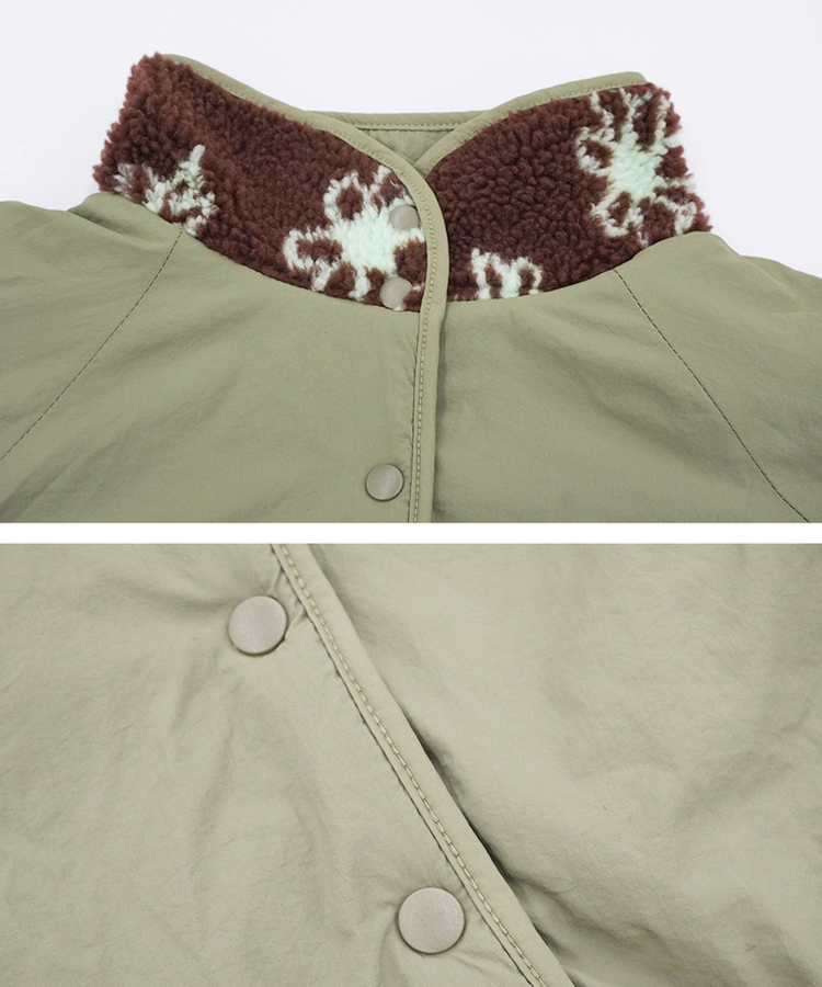 꽃 리버시블 뽀글이 후리스