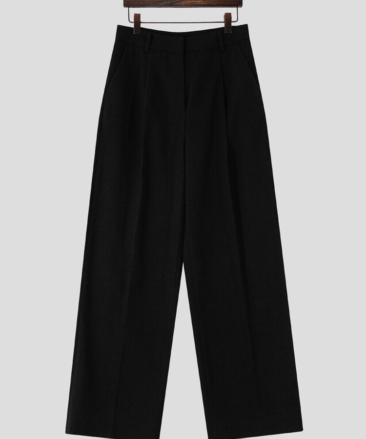 【丈別】【起毛】ダストピンタックロングワイドスラックス