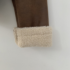 따뜻 스웨이드 크롭 버클 하이넥 무스탕 퍼카라 뽀글이자켓 세무 점퍼