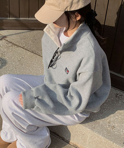 バイカラープラケットボタントレーナー Merange Gray