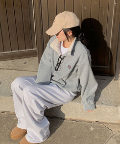 バイカラープラケットボタントレーナー Merange Gray