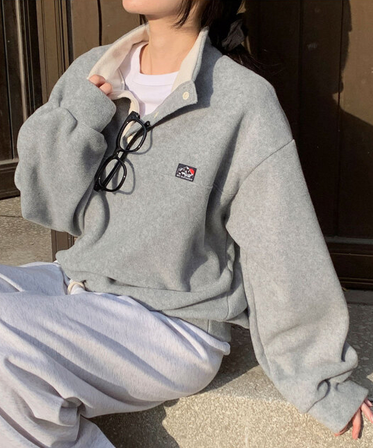 バイカラープラケットボタントレーナー Merange Gray