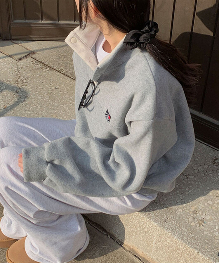 バイカラープラケットボタントレーナー Merange Gray