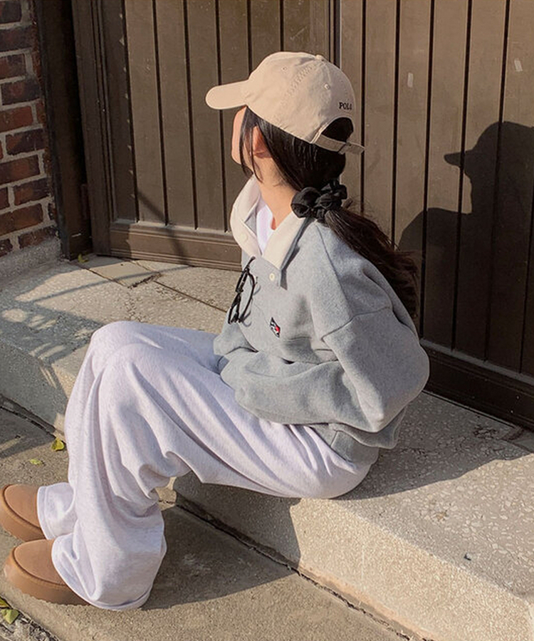 バイカラープラケットボタントレーナー Merange Gray