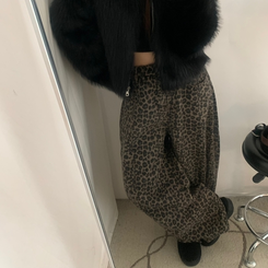 レオパードワイドパンツ BROWN
