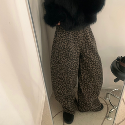 レオパードワイドパンツ BROWN