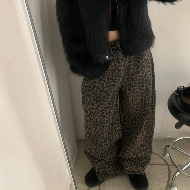 レオパードワイドパンツ BROWN