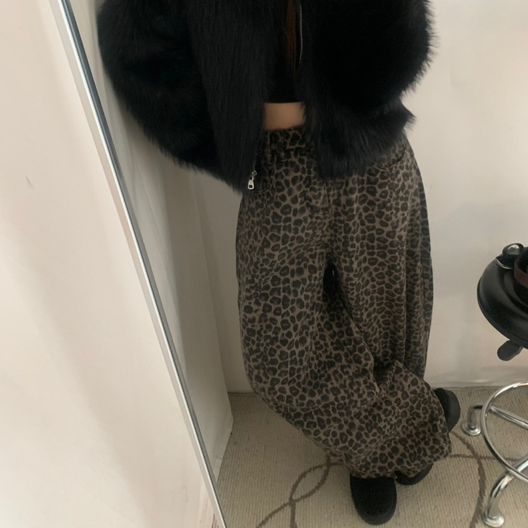 レオパードワイドパンツ BROWN