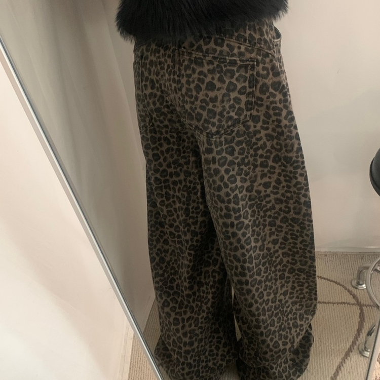 レオパードワイドパンツ BROWN