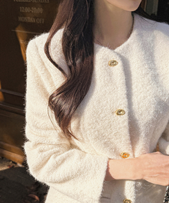 ダンブルツイードノーカラーミニワンピース IVORY