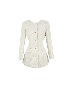 ダンブルツイードノーカラーミニワンピース