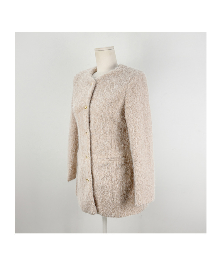 ダンブルツイードノーカラーミニワンピース