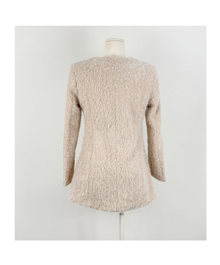 ダンブルツイードノーカラーミニワンピース