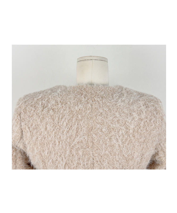 ダンブルツイードノーカラーミニワンピース