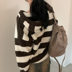 オーシャンストライプパーカーニット IVORY