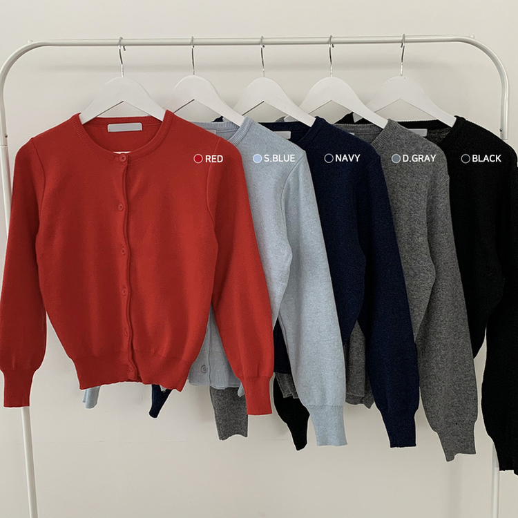 ラウンドセミクロップニットカーディガン(10color)