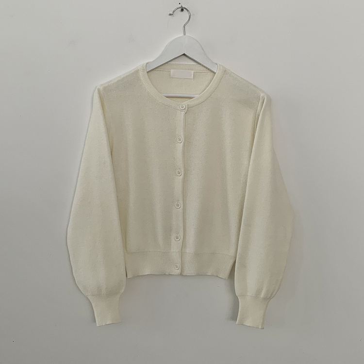 기본가디건 라운드 세미크롭 아방핏 니트가디건