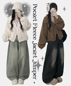 포켓양털뽀글이아방핏자켓점퍼 크림