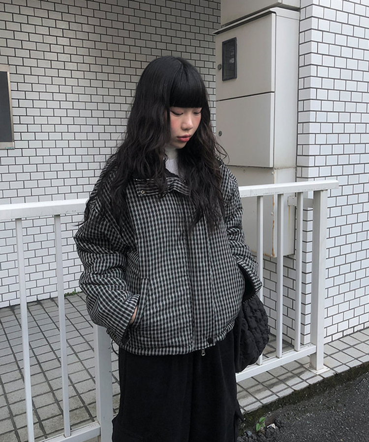 リバーシブルチェックボアダウン｜ダウン｜韓国ファッション通販 SONA