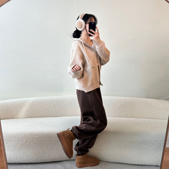 フードニットジップアップカーディガン(5color) BEIGE