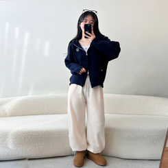 フードニットジップアップカーディガン(5color) NAVY