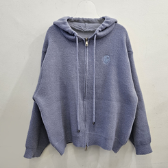 フードニットジップアップカーディガン(5color)