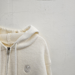 フードニットジップアップカーディガン(5color)