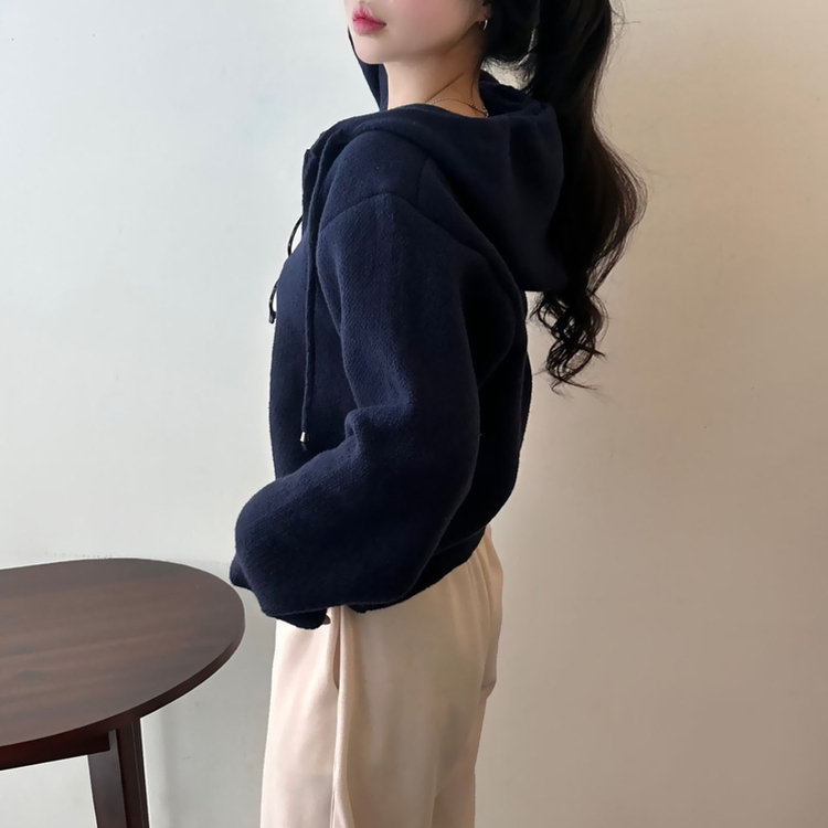 フードニットジップアップカーディガン(5color) NAVY