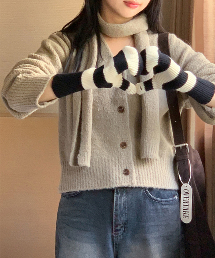 マフラー付き】ハイクカーディガン(5color)｜カーディガン｜韓国