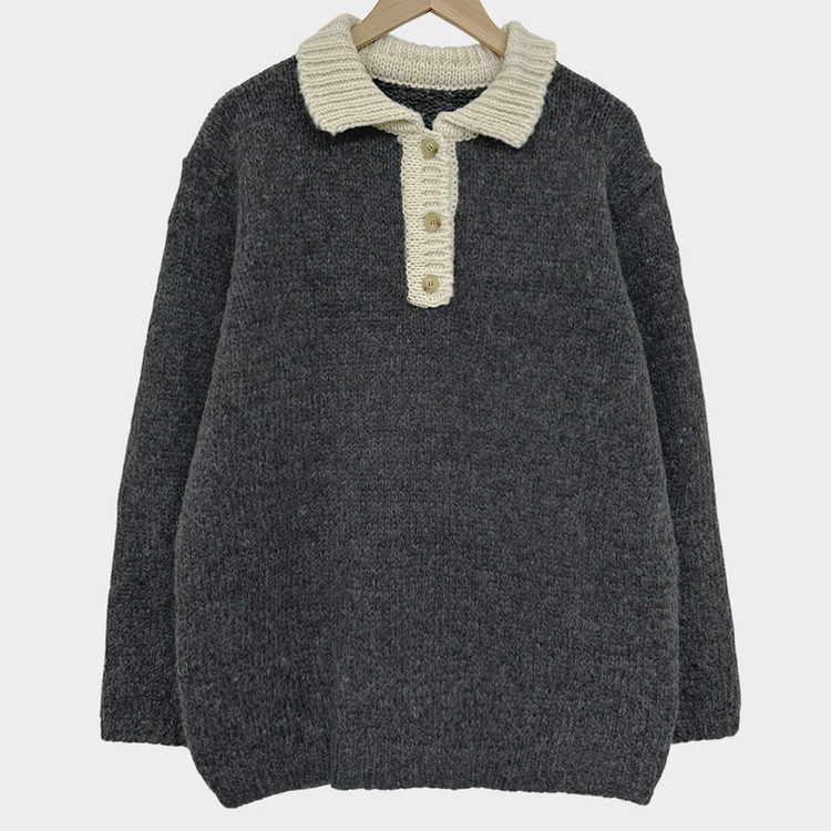 크리미 배색 카라 도톰 아방핏 고퀄리티 니트 원피스