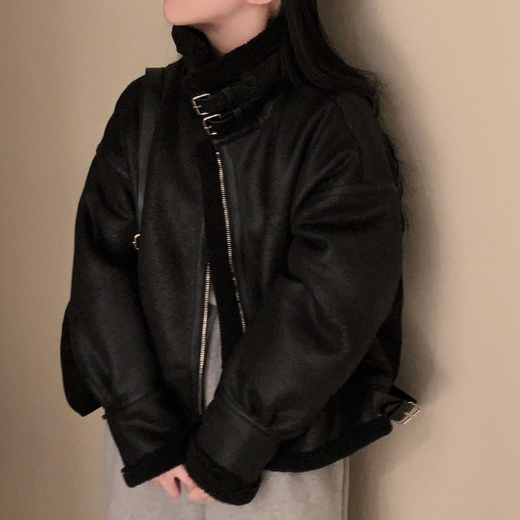 무스탕 종결 털빠짐 없는 하이퀄리티 오버핏 레더 양털 무스탕