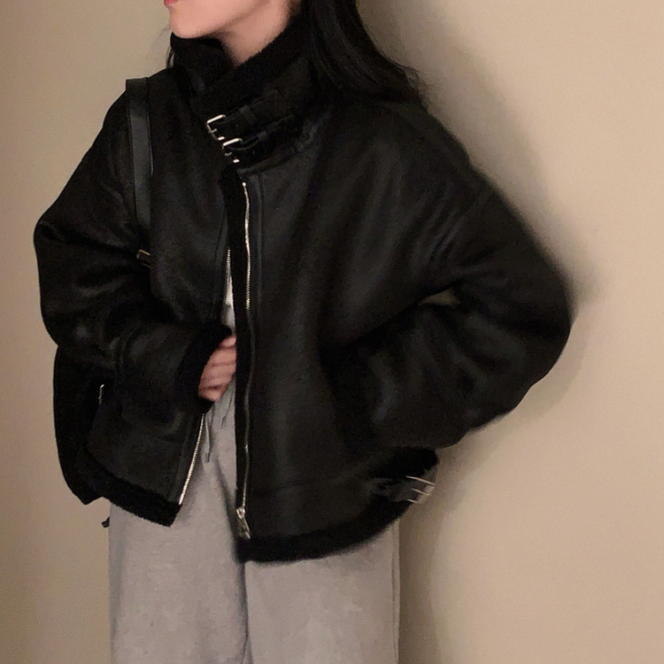 무스탕 종결 털빠짐 없는 하이퀄리티 오버핏 레더 양털 무스탕