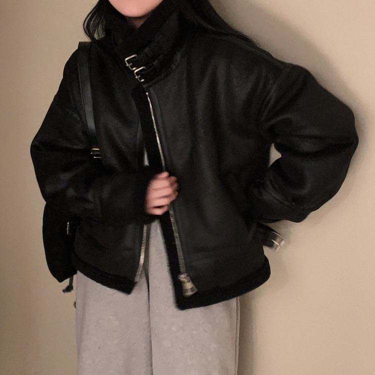 무스탕 종결 털빠짐 없는 하이퀄리티 오버핏 레더 양털 무스탕